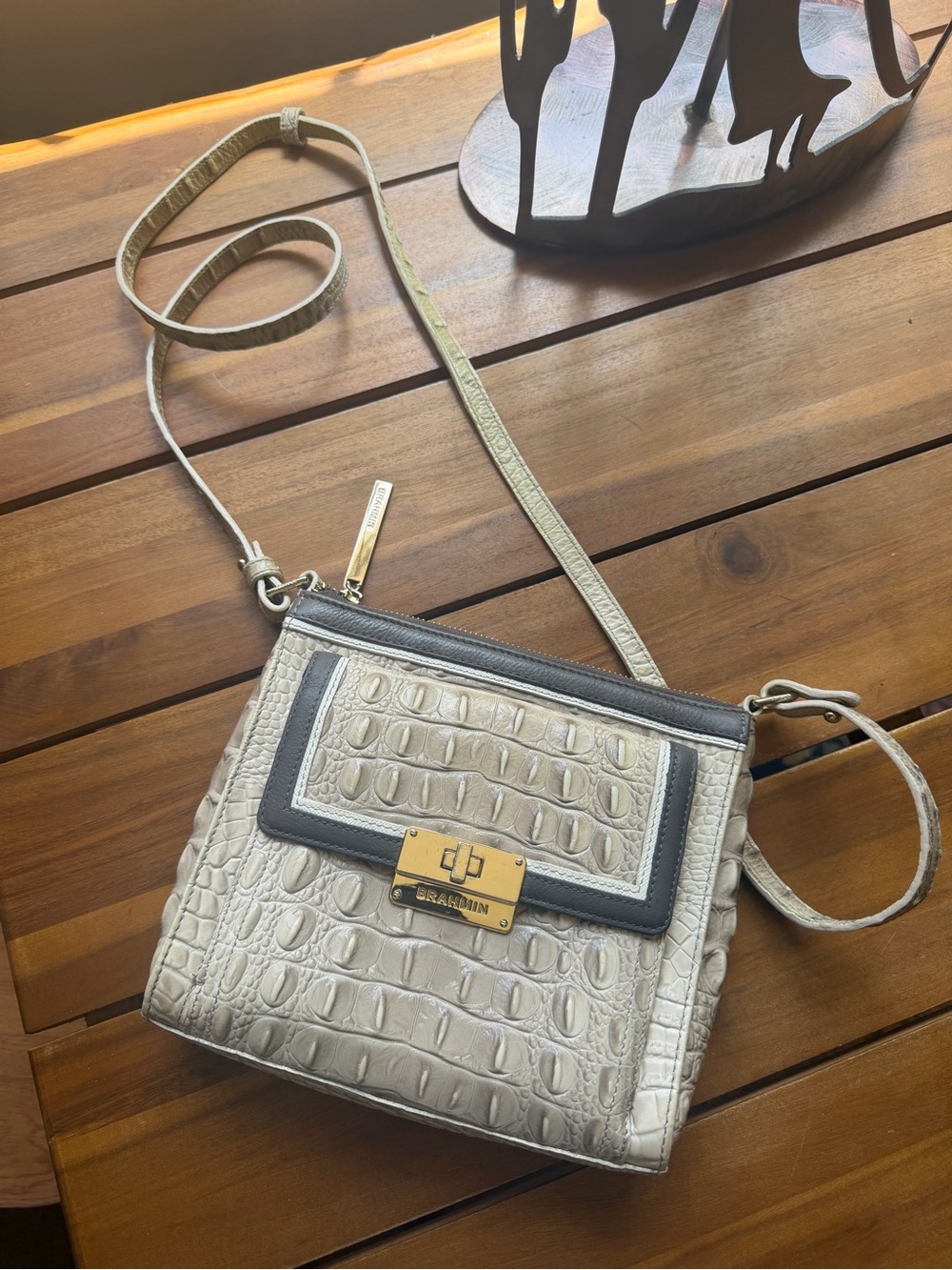 Brahmin  Mimosa  croc embossed Crossbody bag